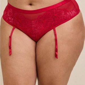 TORRID RED LACE THONG PANTY SZ 6